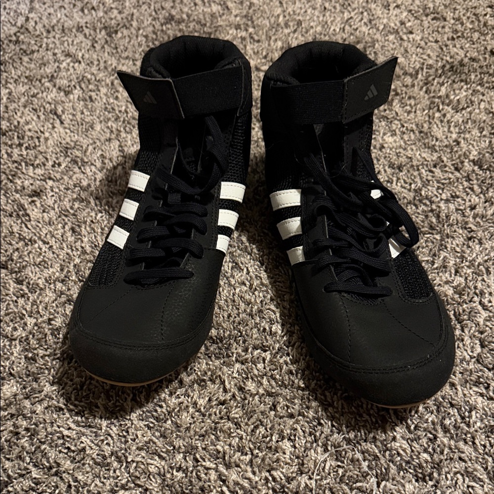 adidas Black and White High-Top Men's Sneakers for boxing